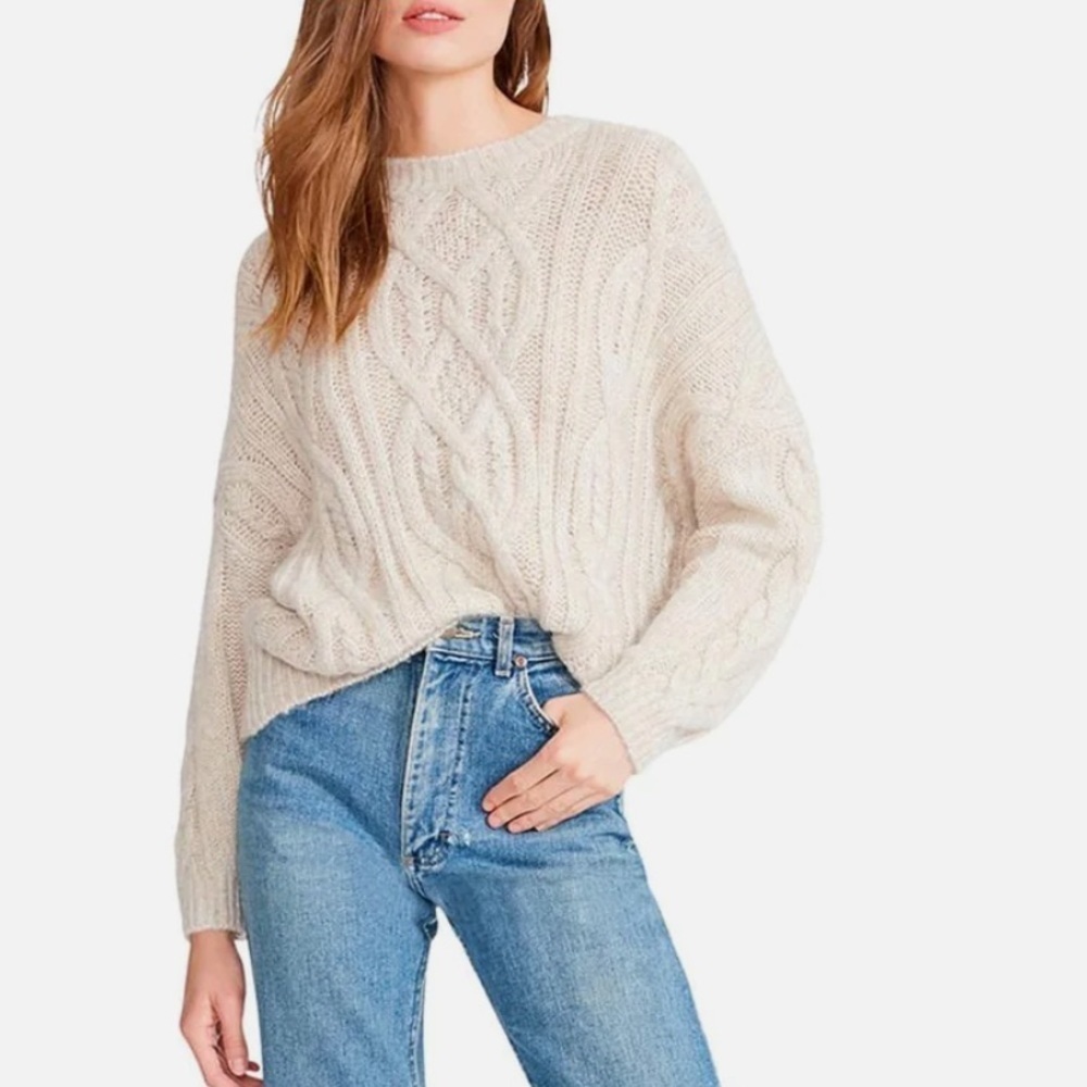 NWOT BB Dakota x Steve Madden Wool Blend Crewneck Oversized Metallic Sweater XS